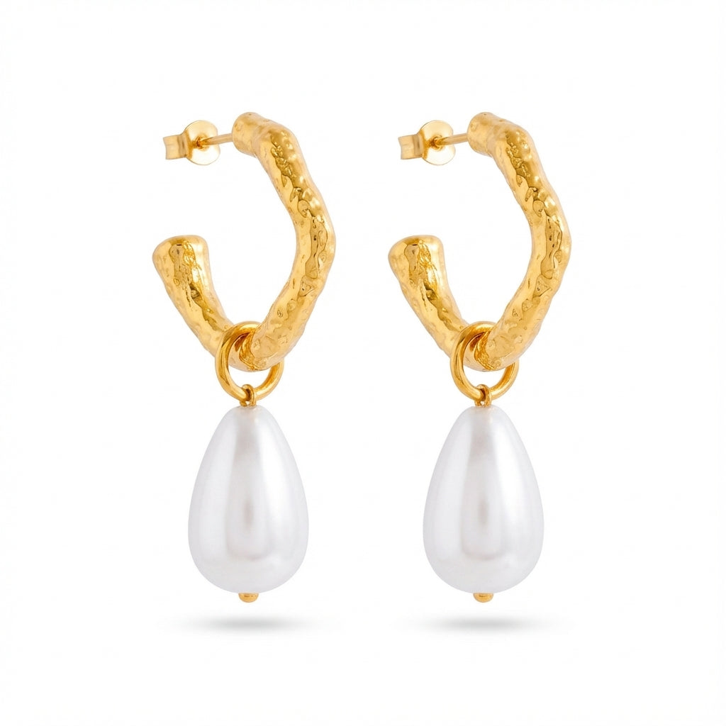 Parel Druppel Oorbellen