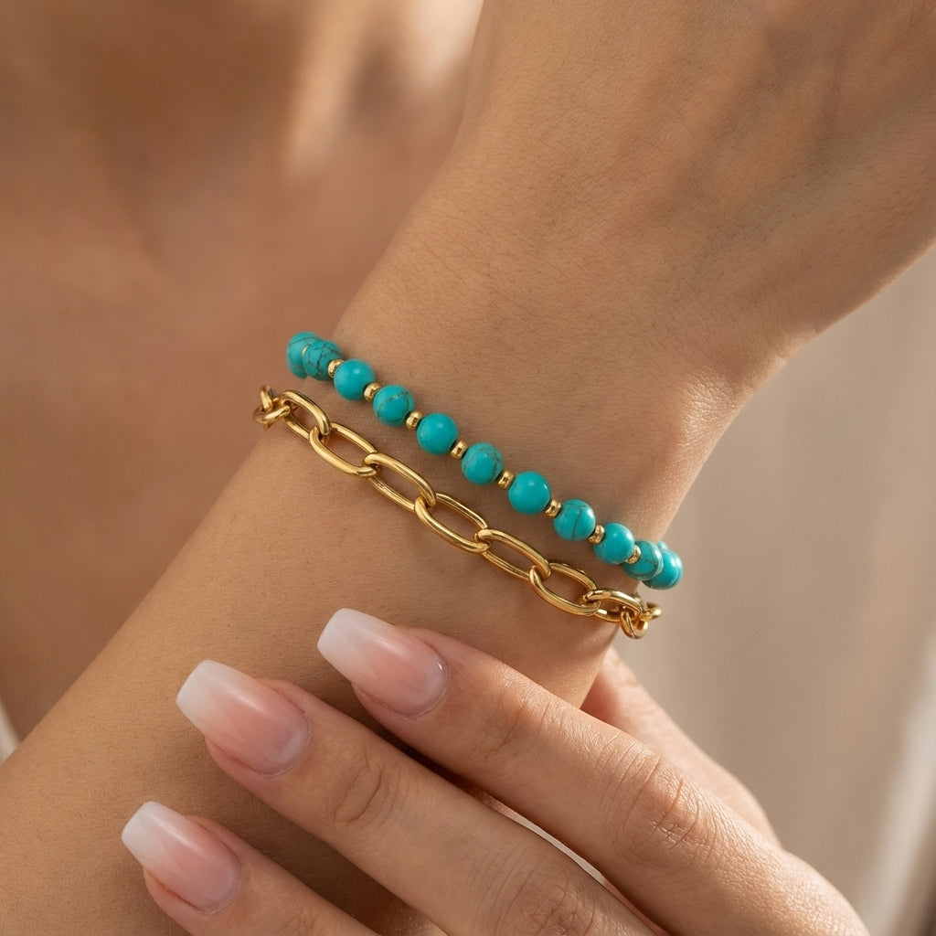 Turquoise Armbanden Set