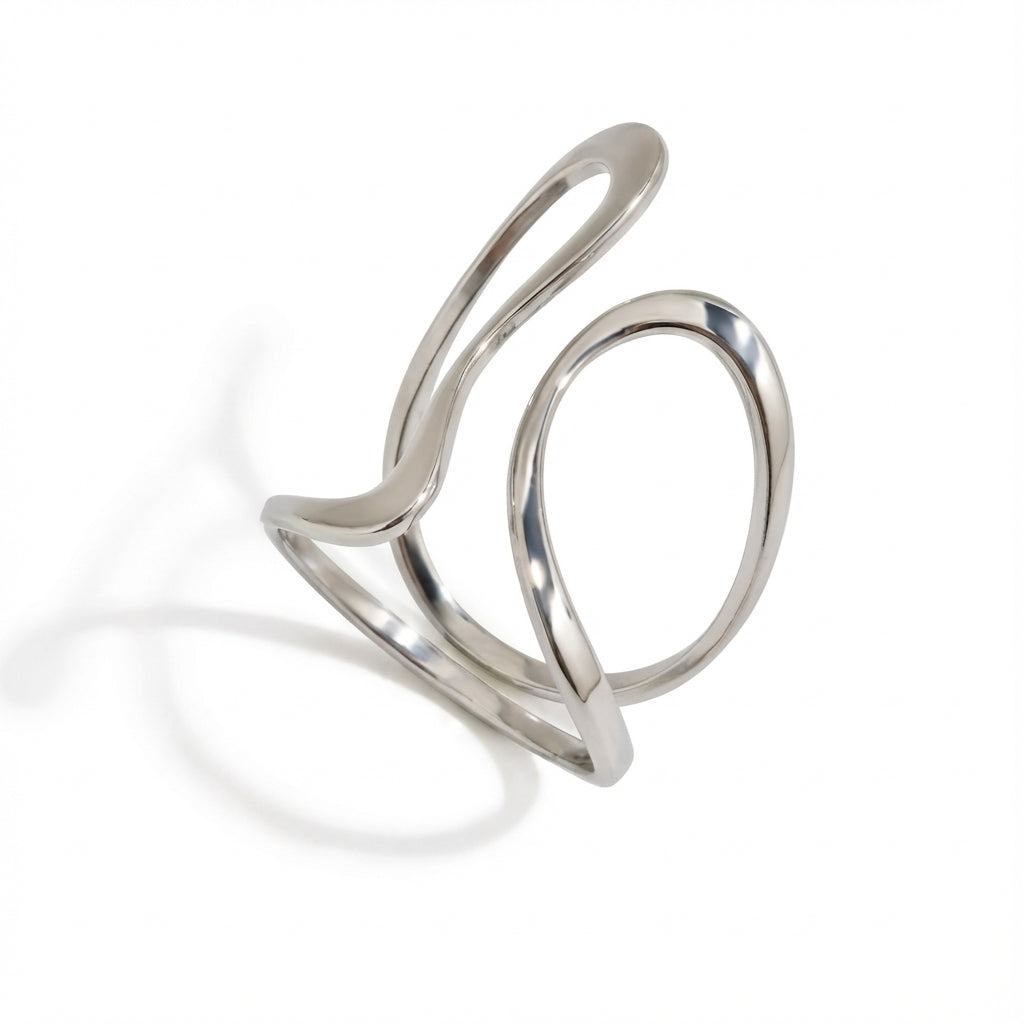 Abstracte Zilveren Ring