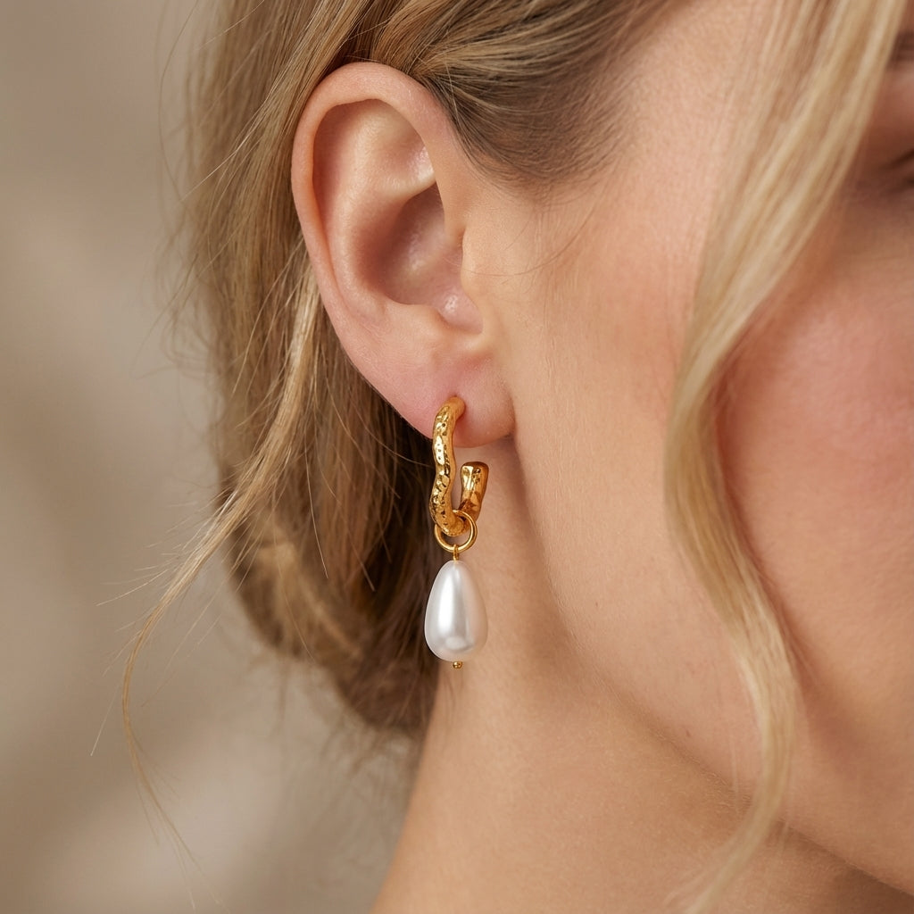 Parel Druppel Oorbellen