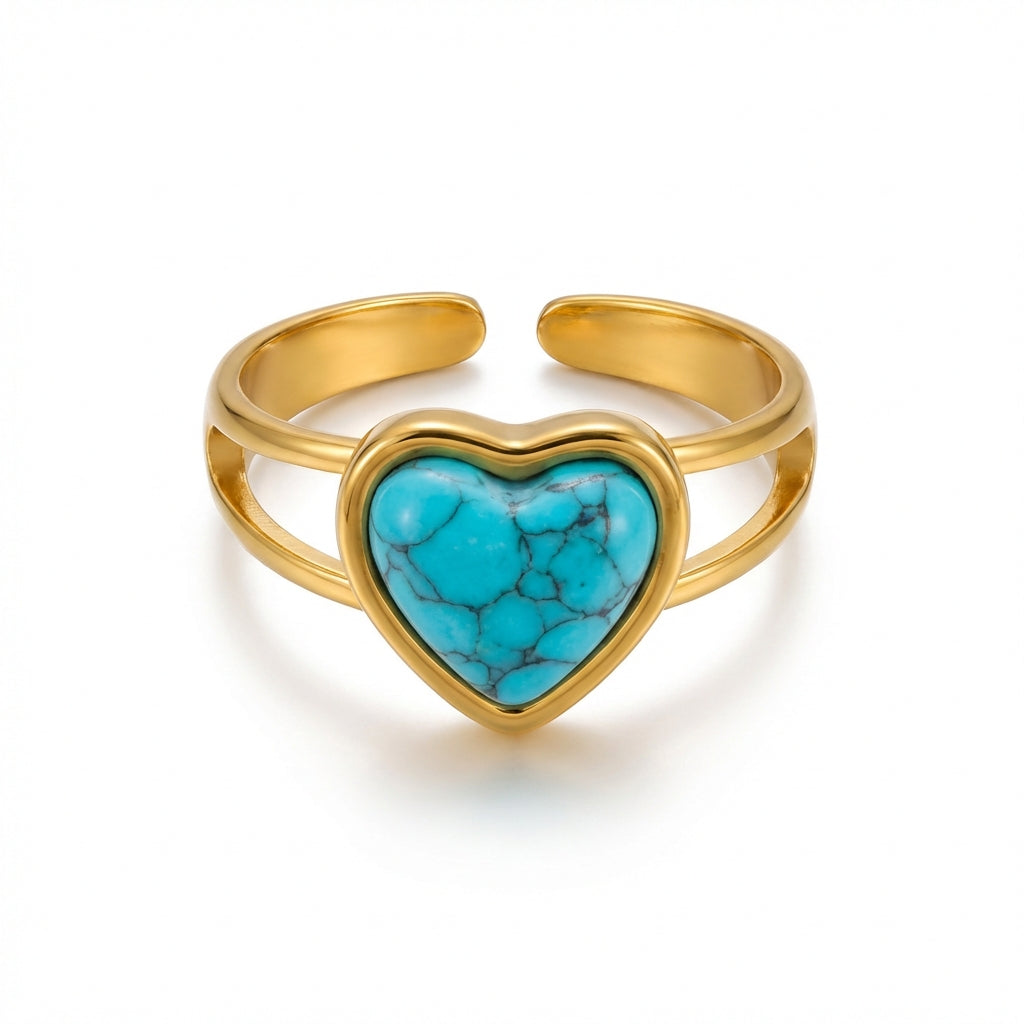 Hartvormige  Turquoise Ring